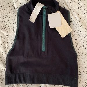 Kaylee mock neck crop top zip up SculptKnit Bra